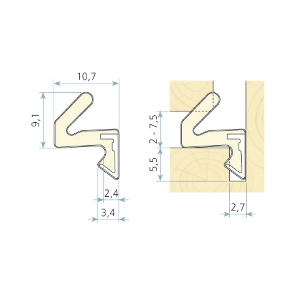 Aquamac Qlon AQ21 Schlegel Window and Door Gasket Weatherseal - White (Per Metre) - Image 2