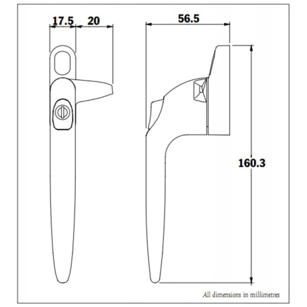 Cockspur Replacement uPVC Sparta Window Handle - Chrome – Replacement uPVC Window Handle - Image 4