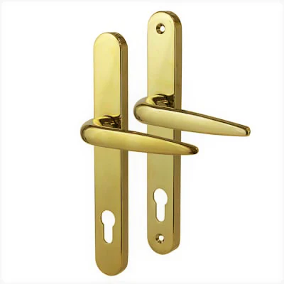 Trojan uPVC Door Handle – Lever Lever Gold – 92mm PZ – 210mm Screws