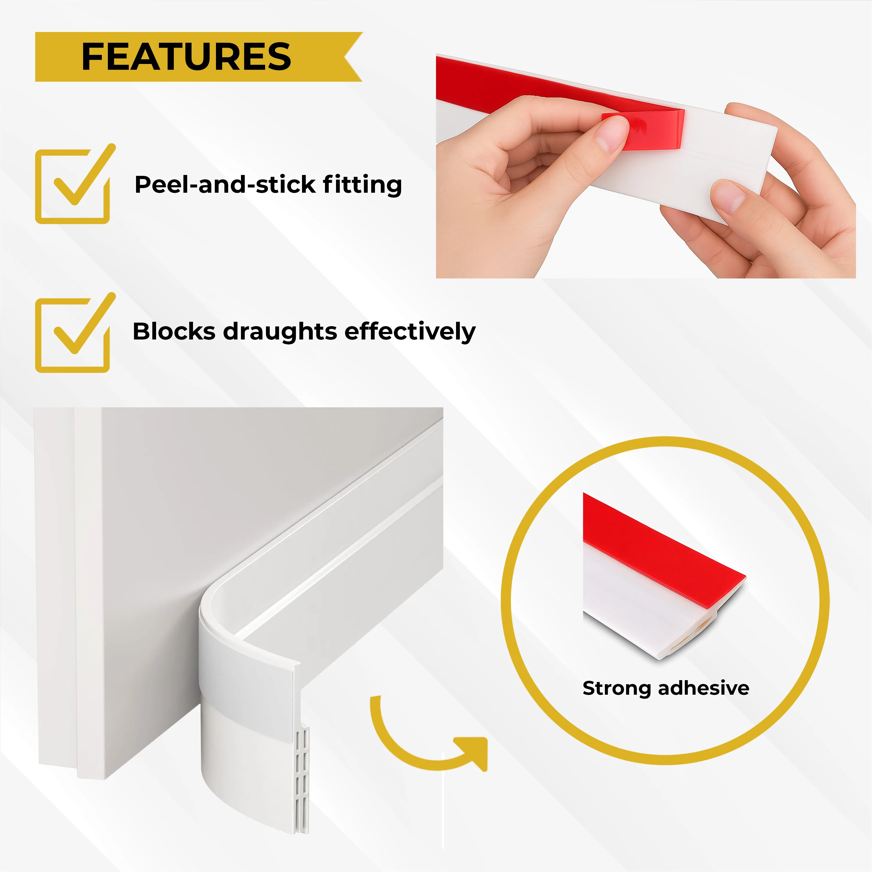Door Draught Excluder | Home Secure™ Bottom Door Seal - Image 3
