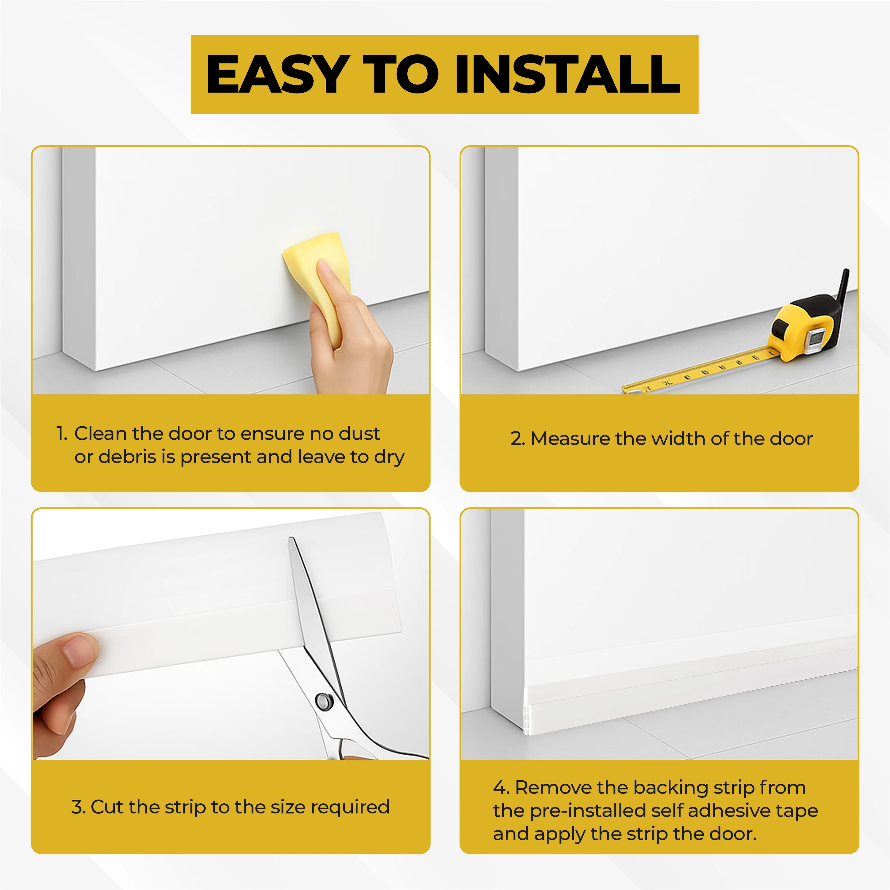 Door Draught Excluder | Home Secure™ Bottom Door Seal - Image 4