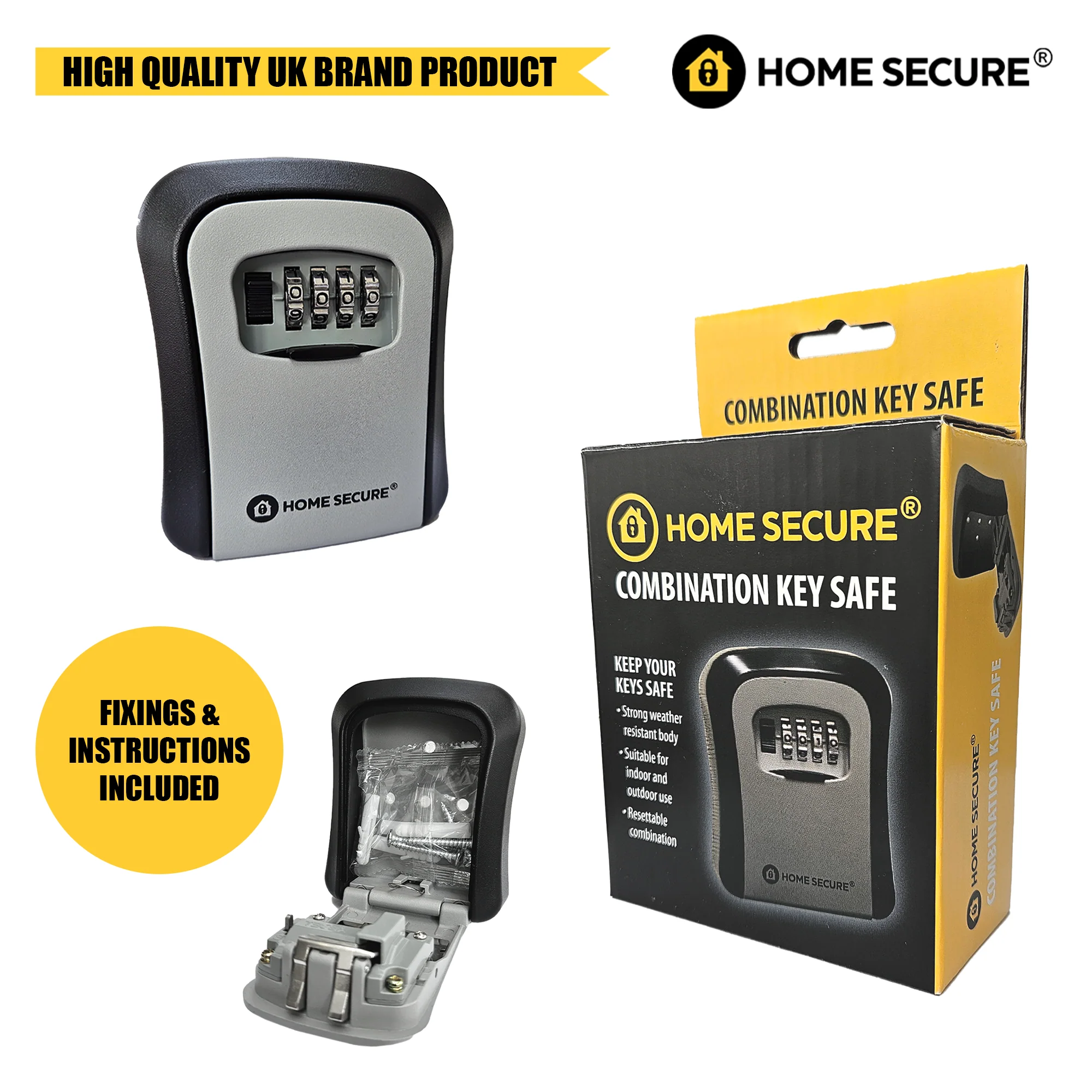 Outdoor Key Safe | Home Secure™ Weatherproof Wall-Mounted Combination Key Lock Box - Image 3