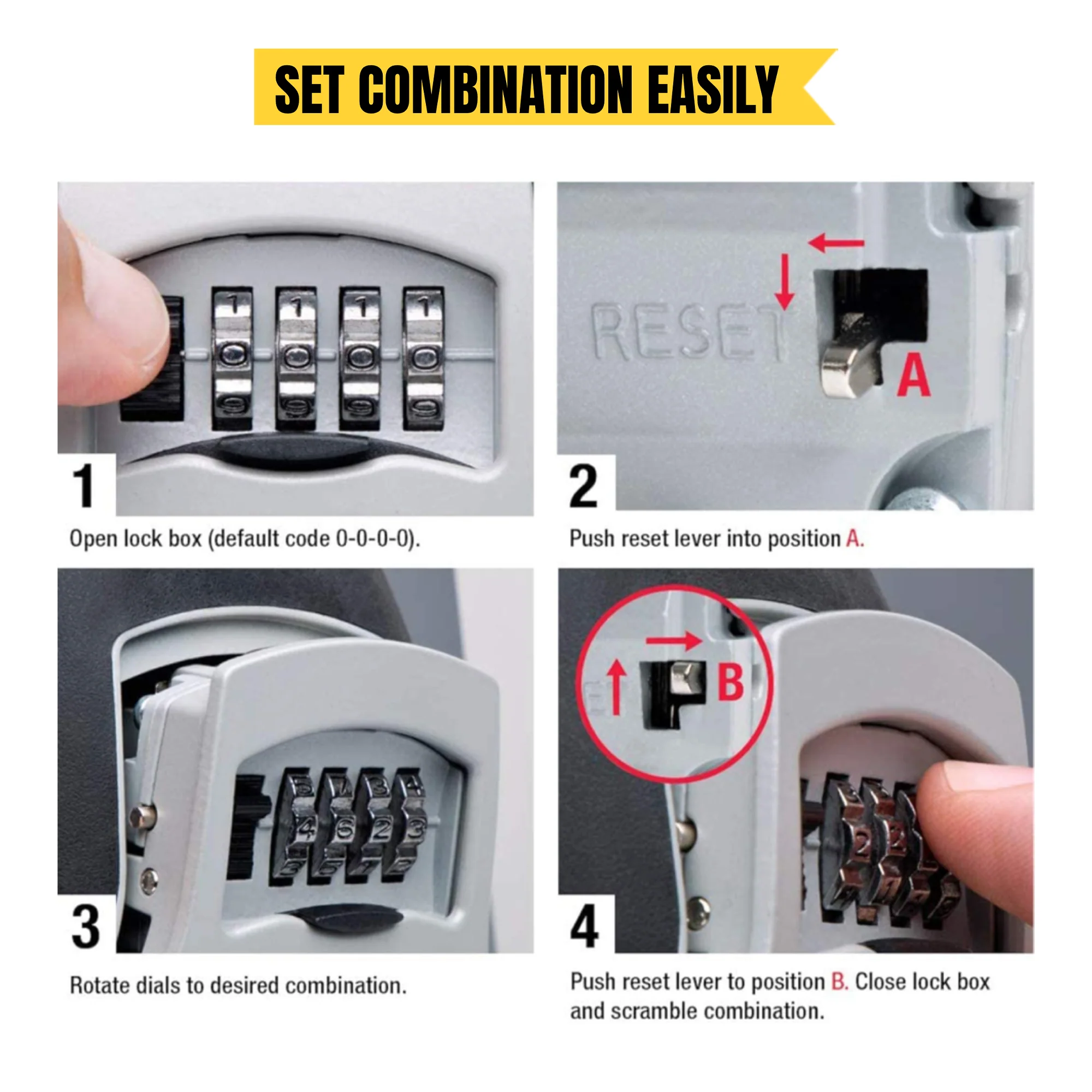Outdoor Key Safe | Home Secure™ Weatherproof Wall-Mounted Combination Key Lock Box - Image 5