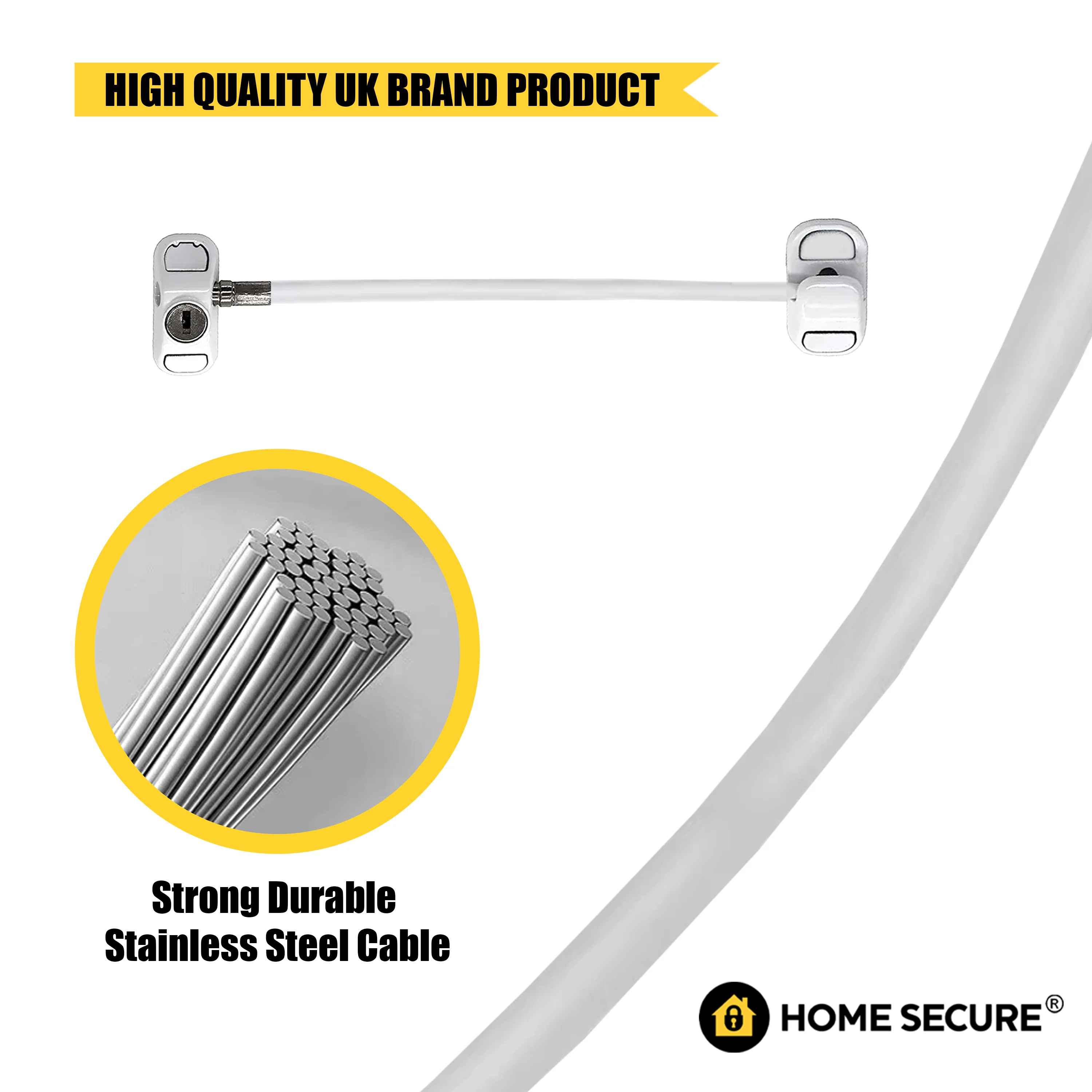 Window Cable Restrictor Lock | Home Secure™ Key-Operated Window Security - Image 7