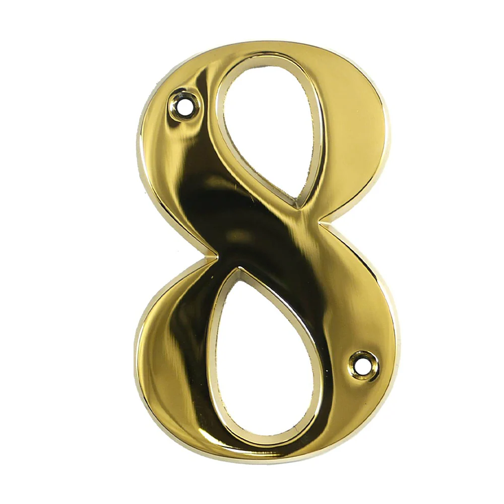 House Door Numerals Numbers - Gold Number 8 – Self Adhesive