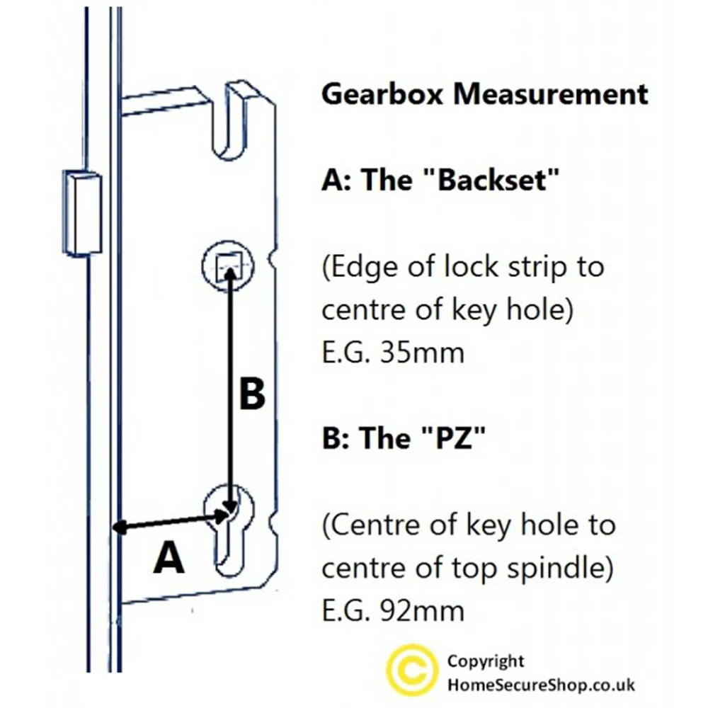 Lockmaster Hook Gearbox – Replacement Centre Case for uPVC Multipoint Door Lock – 35mm Backset 92mm PZ - Image 2
