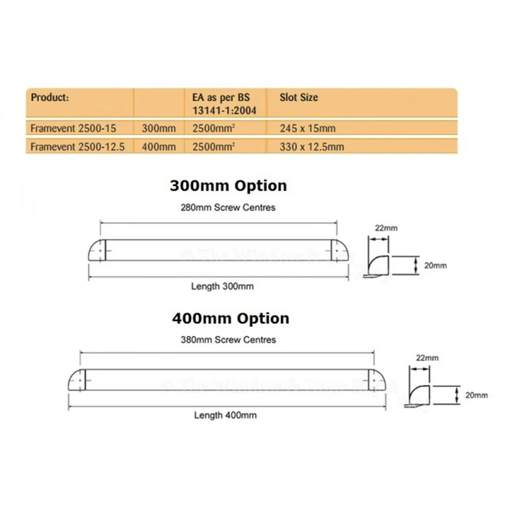 Trickle Vent for uPVC and Timber Windows - Brown - Image 3