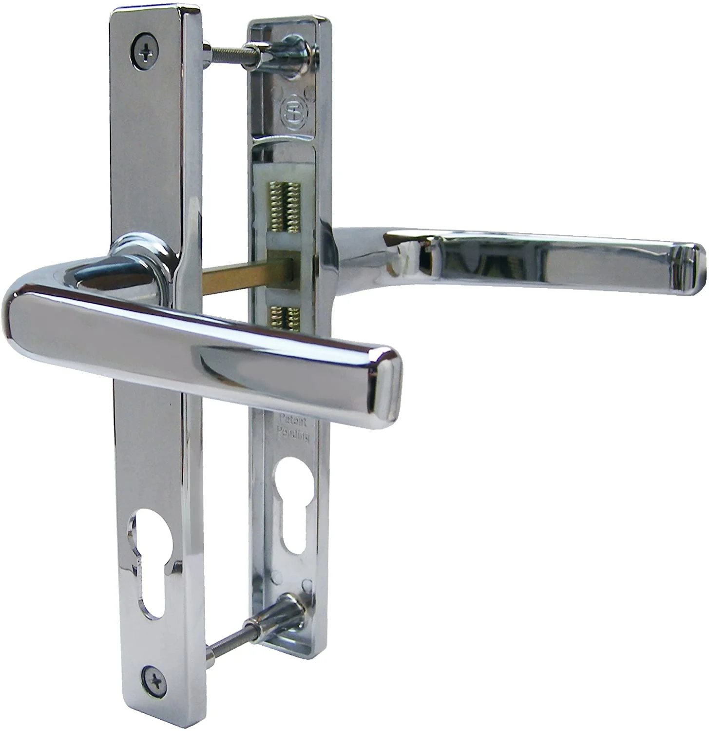 Kore uPVC Door Handle – Chrome – 70mm PZ – 180mm Screws – Sprung