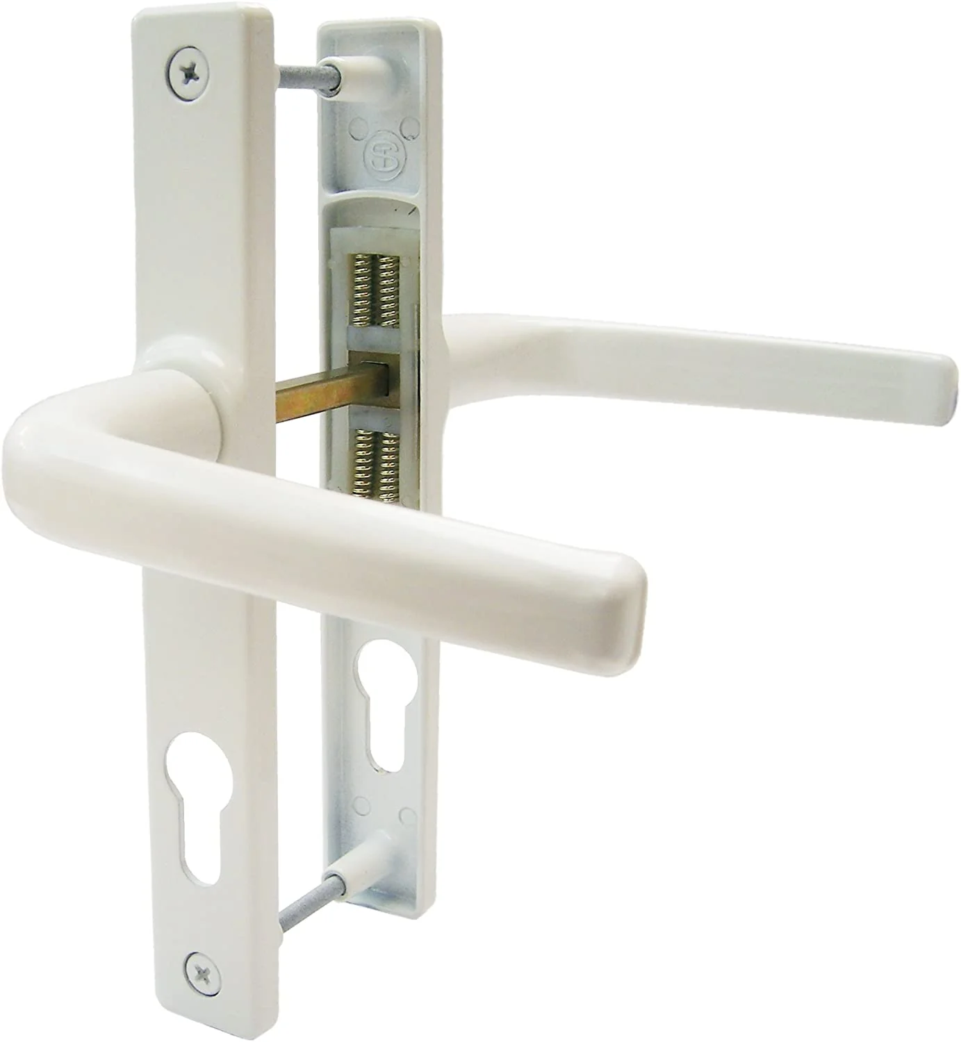 Kore uPVC Door Handle – White – 70mm PZ – 180mm Screws – Sprung
