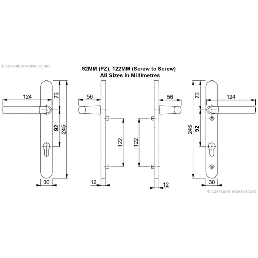 Hoppe D16 uPVC Door Handle – Lever Lever Black – 92mm PZ - Image 2