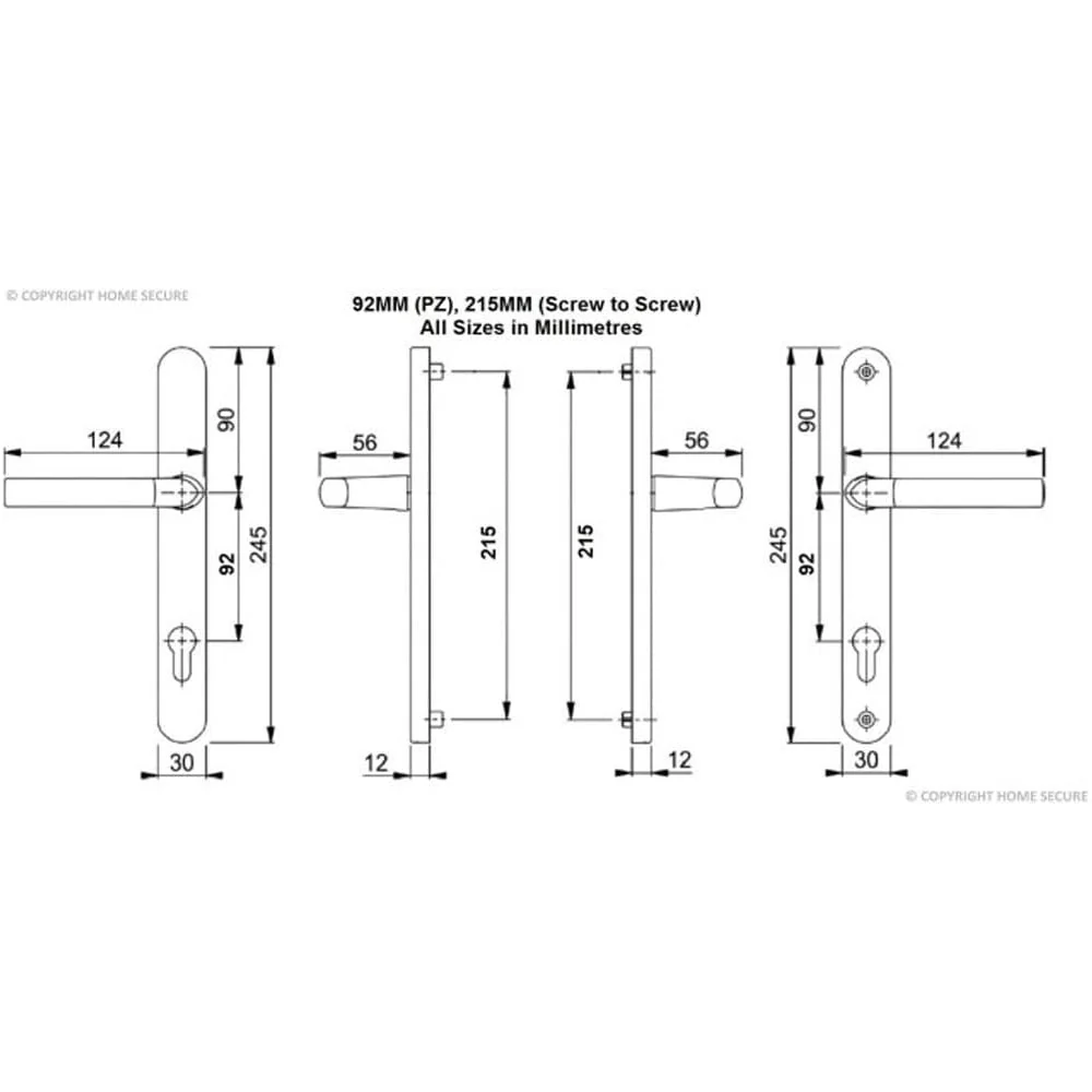 Hoppe D27 uPVC Door Handle – Lever Lever Silver – 92mm PZ - Image 2