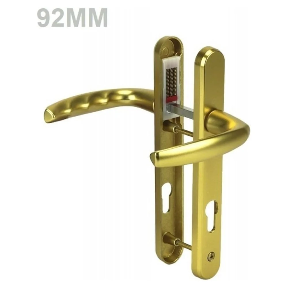 Hoppe D38 uPVC Door Handle – Lever Lever Gold – 92mm PZ