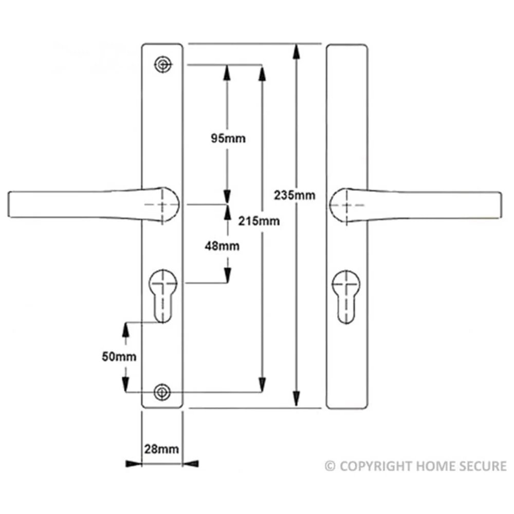 Hoppe D51 uPVC Door Handle – Lever Lever Silver – 92mm PZ - Image 2