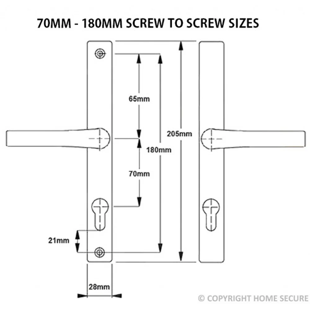 Hoppe D58 uPVC Door Handle – Lever Lever Gold – 92mm PZ - Image 2