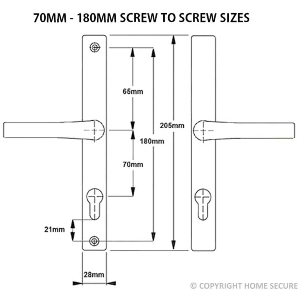 Hoppe D60 uPVC Door Handle – Lever Lever Black – 92mm PZ - Image 2