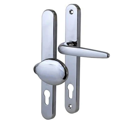 Trojan uPVC Door Handle – Lever Pad Chrome – 92mm PZ – 210mm Screws