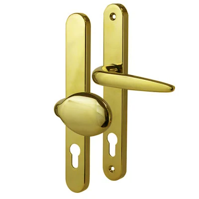 Trojan uPVC Door Handle – Lever Pad Gold – 92mm PZ – 210mm Screws