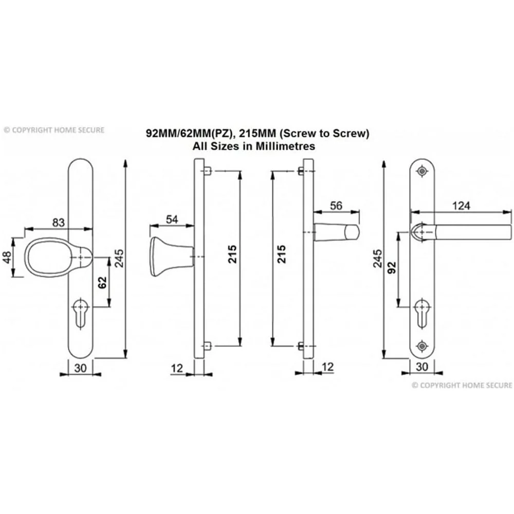 Hoppe D35 uPVC Door Handle – Lever Pad Chrome – 92mm PZ - Image 2
