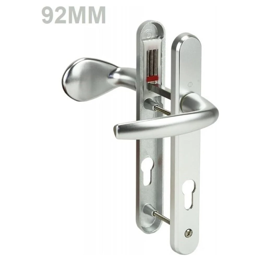 Hoppe D45 uPVC Door Handle – Lever Pad Silver – 92mm PZ