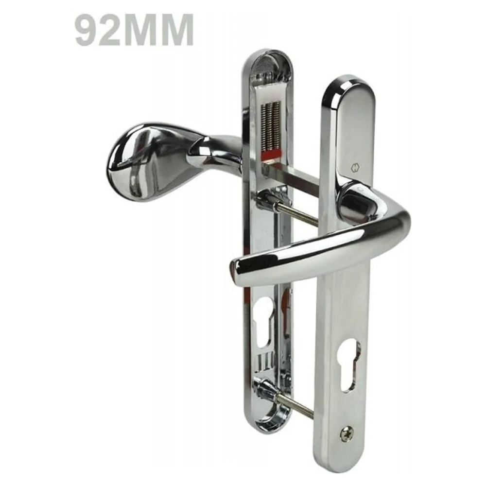 Hoppe D47 uPVC Door Handle – Lever Pad Chrome – 92mm PZ