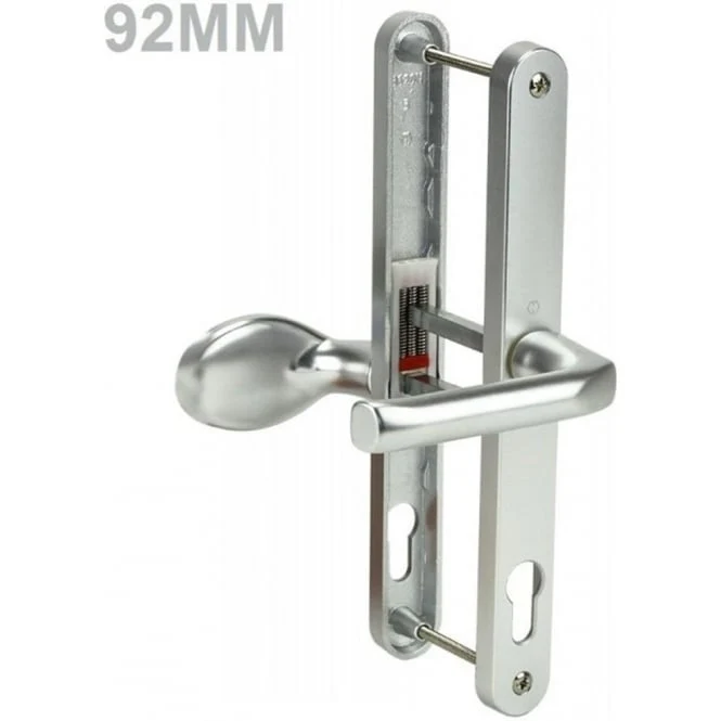 Hoppe D69 uPVC Door Handle – Lever Pad Silver – 92mm PZ