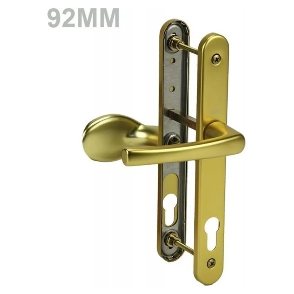 Hoppe D76 uPVC Door Handle – Lever Pad Gold – 92mm PZ