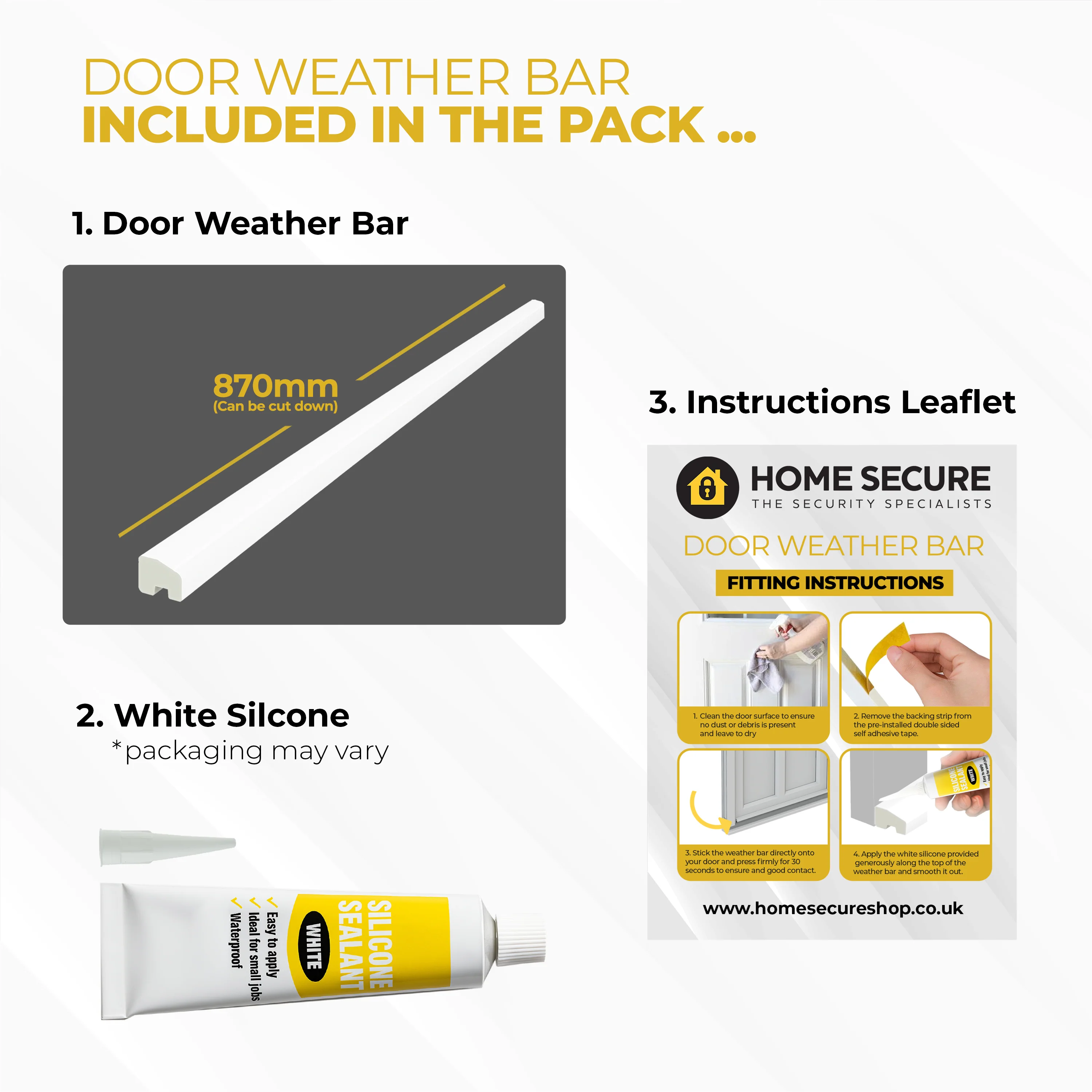 uPVC Door Weather Bar – Peel & Stick Rain Deflector - Image 7