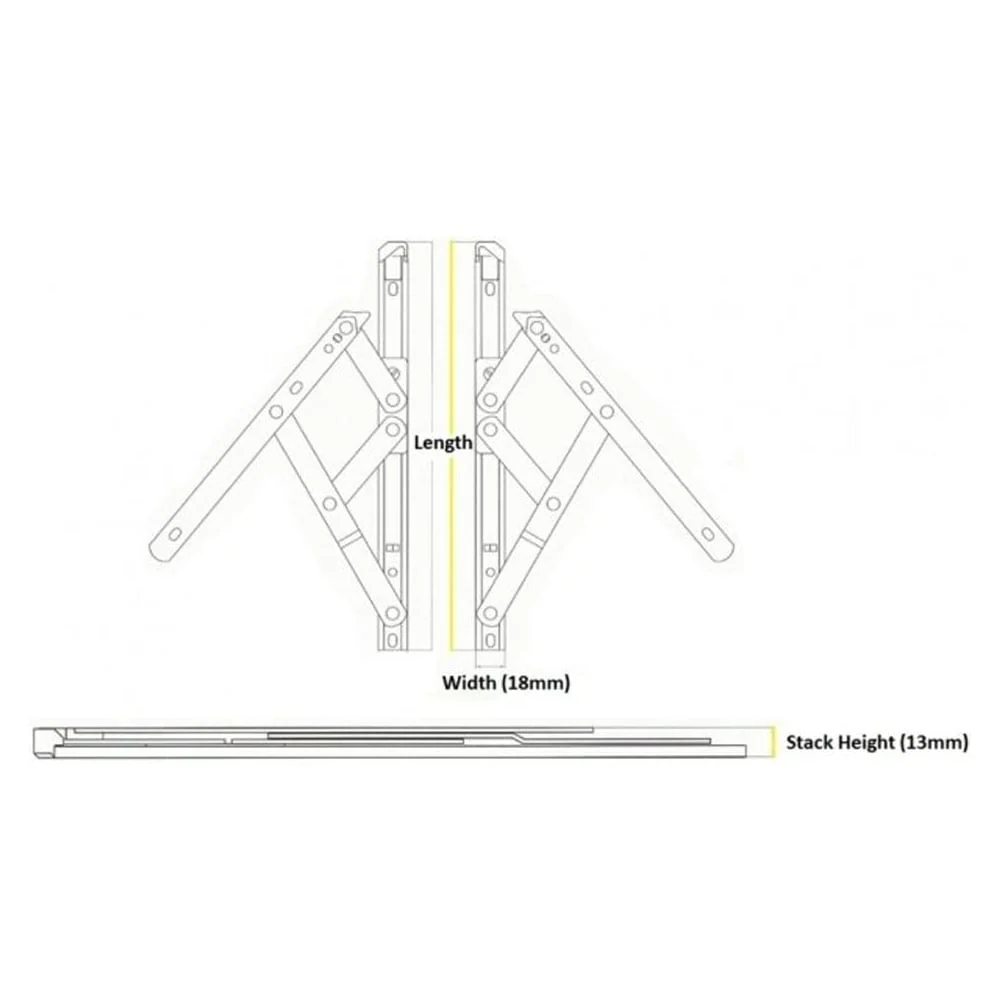 UPVC Window Hinges Friction Stays. Standard Opening. 20" – Replacement uPVC Window Hinge - Image 2